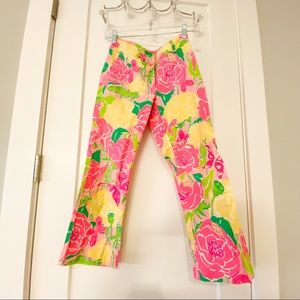 White Tag Lilly Pulitzer Shoo Fly Print Eliza Capri Pants. 0.